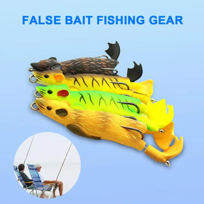 

Новинка, Мягкая приманка, пропеллер, плавники, плавающая мышь, двойной крючок, зазубрина, черная рыба, окунь, рыболовное снаряжение