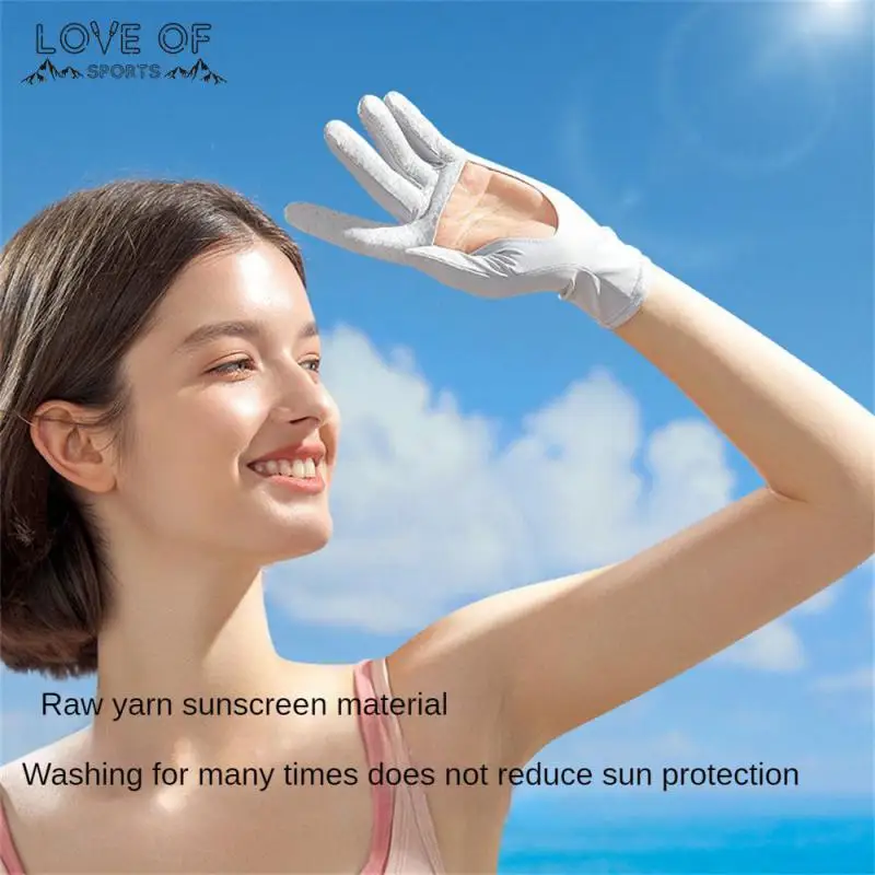 

Effective Sunscreen Sunscreen Gloves Cool Not Muggy Sunshade Gloves Nylon Ice Silk Gloves Finger Gloves Feel Good Gloves