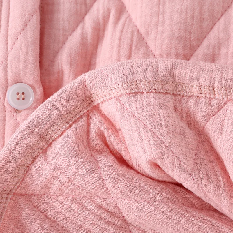 Осень-зима 2024 женский теплый хлопковый халат с наполнителем капюшоном длинными