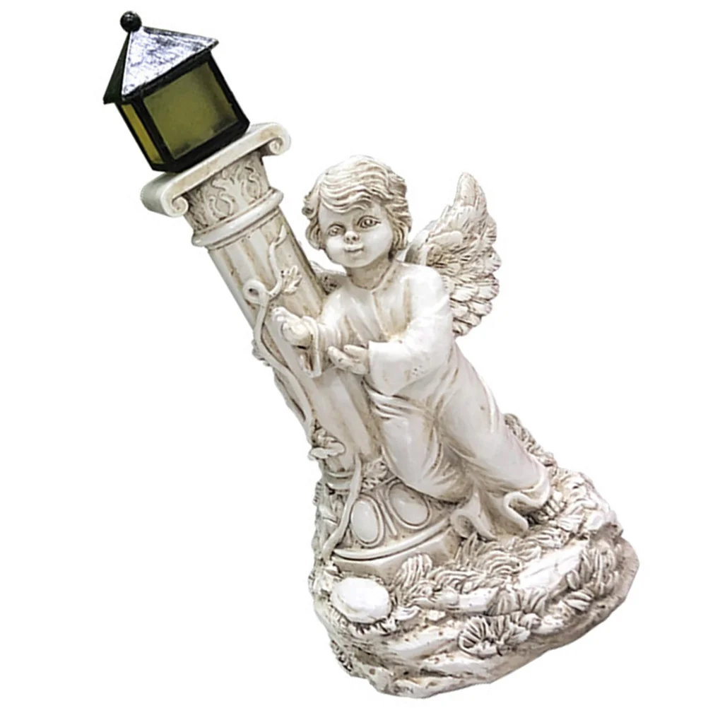 

Angel Pillar Decor Garden Glowing Decor Solar Light Decor Resin Craft Decor