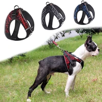 dog harness no pull pet chest strap reflective pet mesh vest clothes for small medium puppy cat walking harness adjustable
