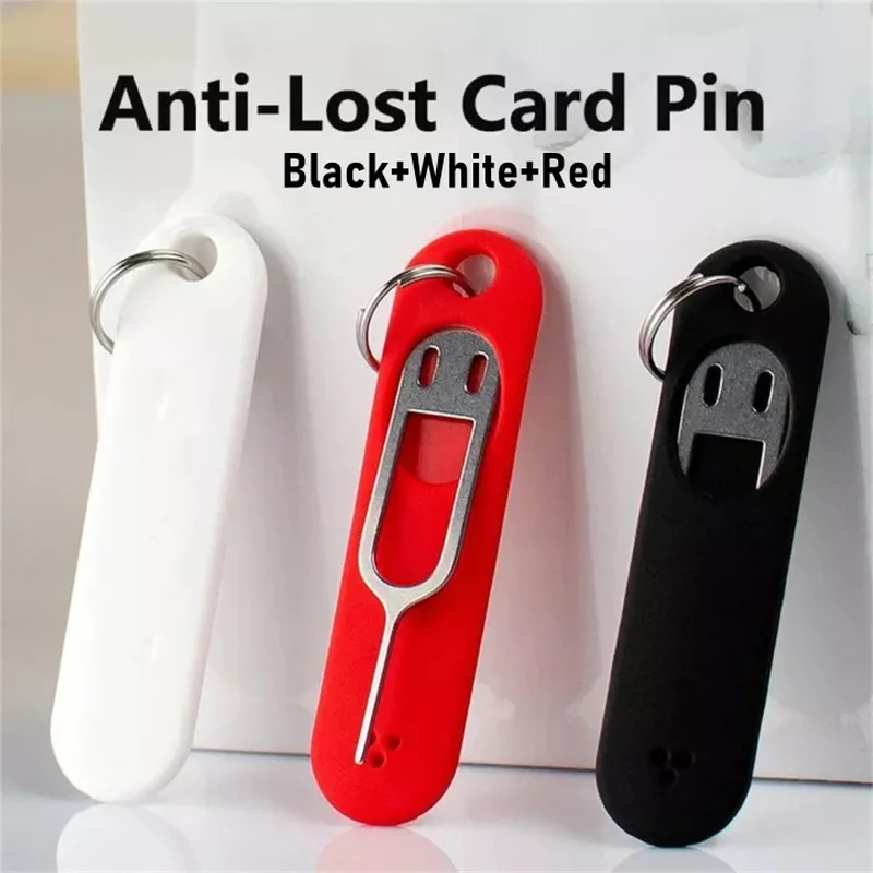 3PCS Anti-Lost Sim Card Pin Needle with Storage Case Key Tool Mobile Phone Ejecting Pin SIM Card Tray Ejection Pin Keyring