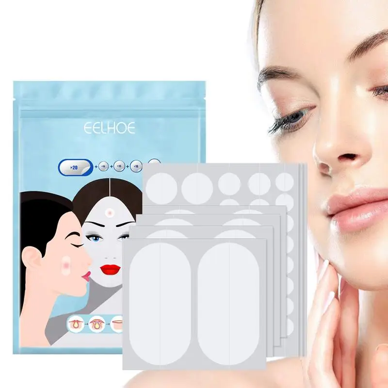 

Acne Patch Hydrocolloid Bandages For Acnes Pimple Skin Zit Breakouts Removal Patches Facial Chin Body Care 5 Sizes 80 Pcs/Set
