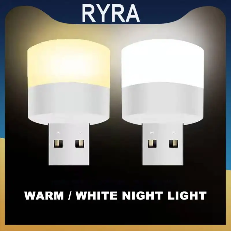 

Small Round Reading Night Light Rechargeable Desk Lamp Bulb Usb Power Bank Charging Book Lights Desk Mini Led
