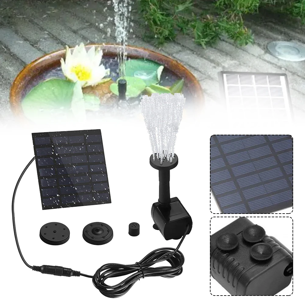 

Solar Fountain Pump with 5 Nozzles Floating Solar Powered Water Fountain Pump 180L/H for Bird Bath Garden Pond Pool Outdoor