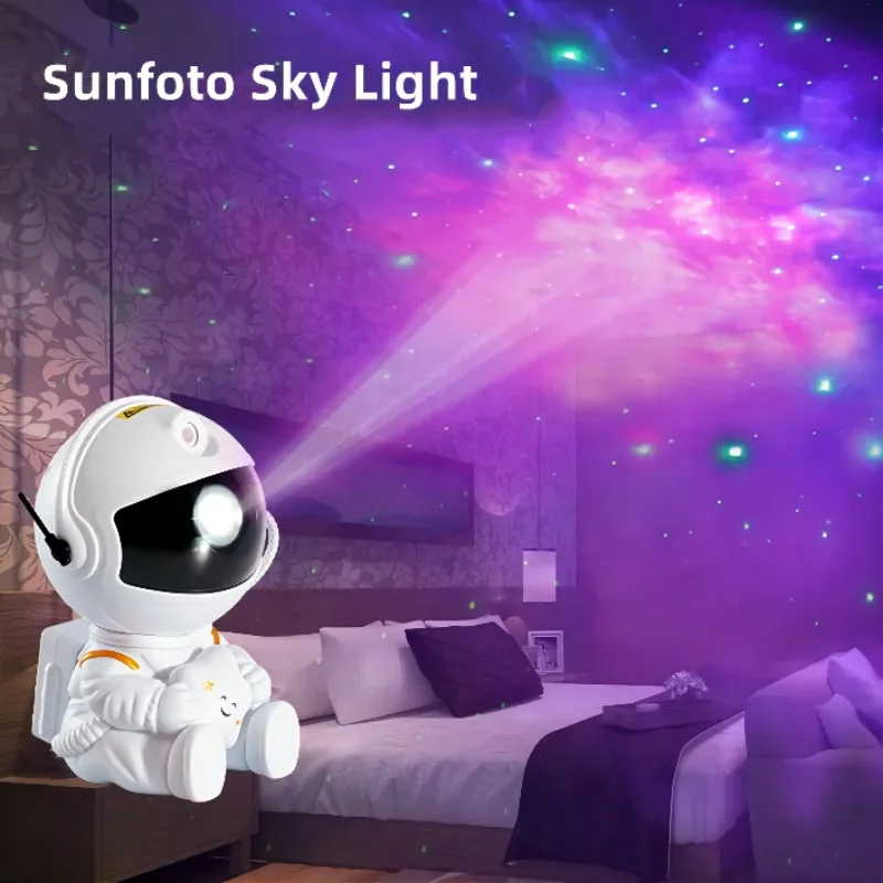 Astronot projektör LED lazer uzay Galaxy projektör 360 derece yıldız projektör Aurora bulutsusu gece lambası ev dekor için