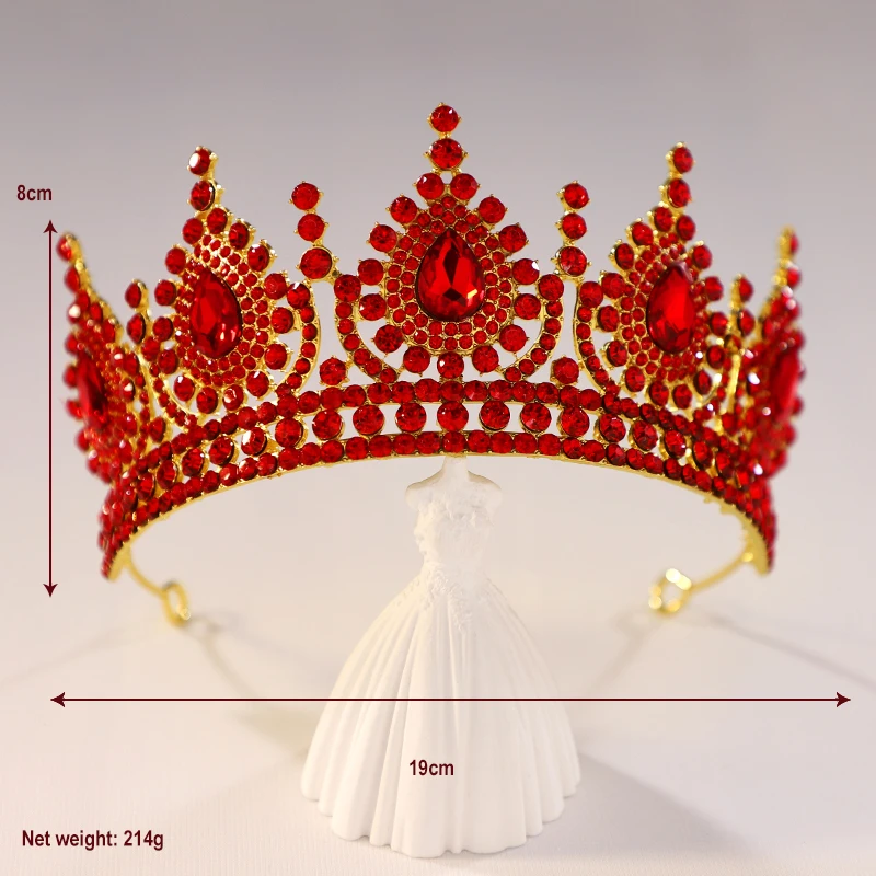 

Классические свадебные тиары в стиле барокко, красные элегантные женские тиары