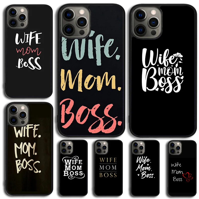 Чехол для телефона с цитатой жена, мама, босс, чехол для iPhone 14 SE 2020 XR XS 11 12 13 Mini Pro MAX 6 7 8 Plus Galaxy S22 S21 Ultra Coque