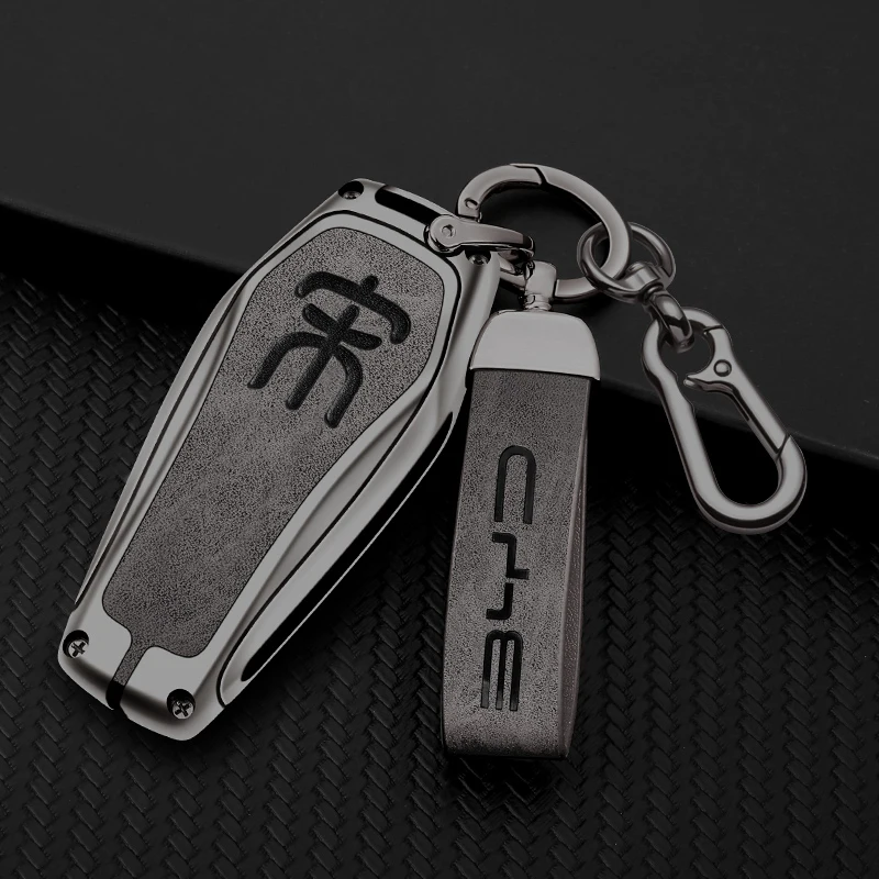 

Car Key Case Cover Key Bag Shell Holder Full Protection For BYD Song Pro Plus Max Dmi EV 2022 Keychain Auto Interior Accessories