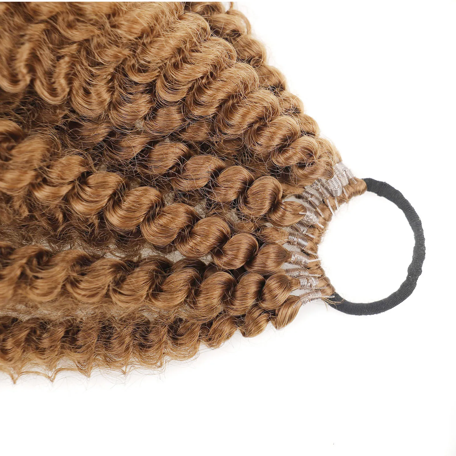 Zolin Synthetic Hair Ponytail Loose Deep Curly Extension With Rubber Band Ring Ponytails Hairpiece