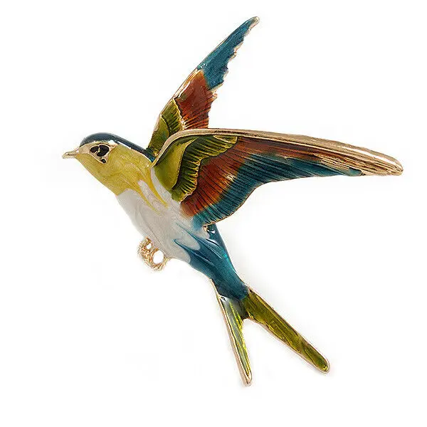 

Creative Swallow Vintage Brooches Fashion Enamel Drop Glaze Bird Swallow Pins Animal Corsage Clothing Accessories