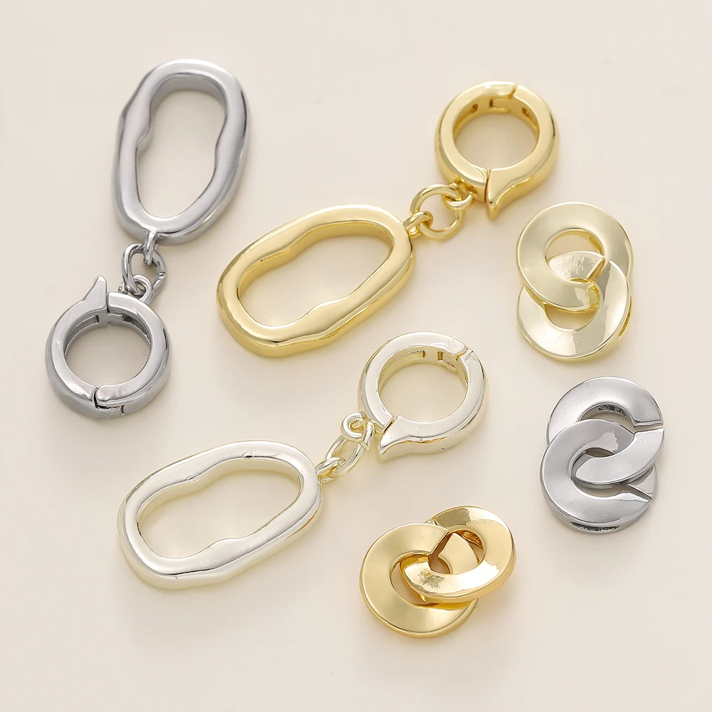 Позолоченный металлический медный ожерелье с застежкой