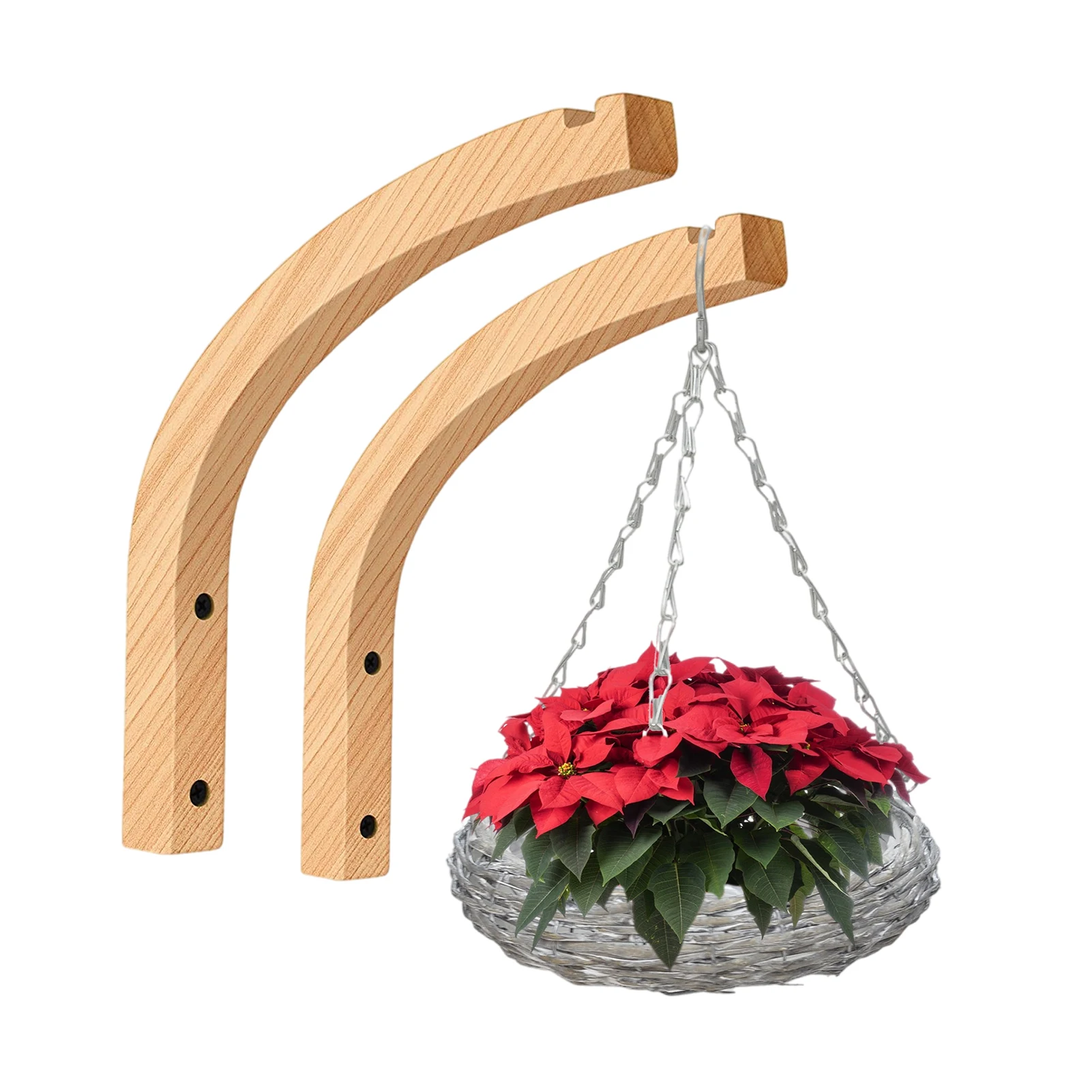 

Деревянная вешалка для растений, искусственный кронштейн, крючок, декоративная настенная вешалка для растений, для фонарей, кормушка для пт...