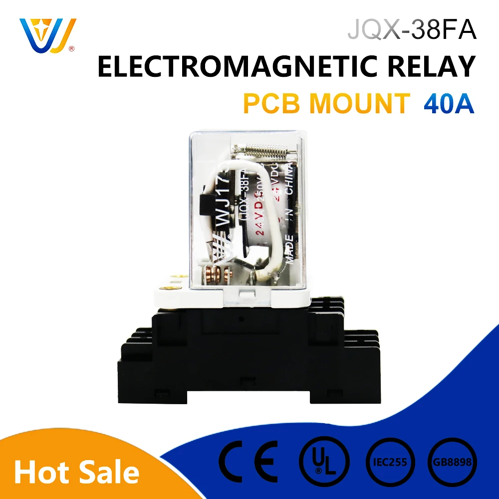 Реле WJ175-40A MS846, промежуточное реле, фотомагнитное силовое реле 3Z 40A 30A, 11 контактов, 12 В постоянного тока, 24 В переменного тока, 250 В переменного тока, В переменного тока