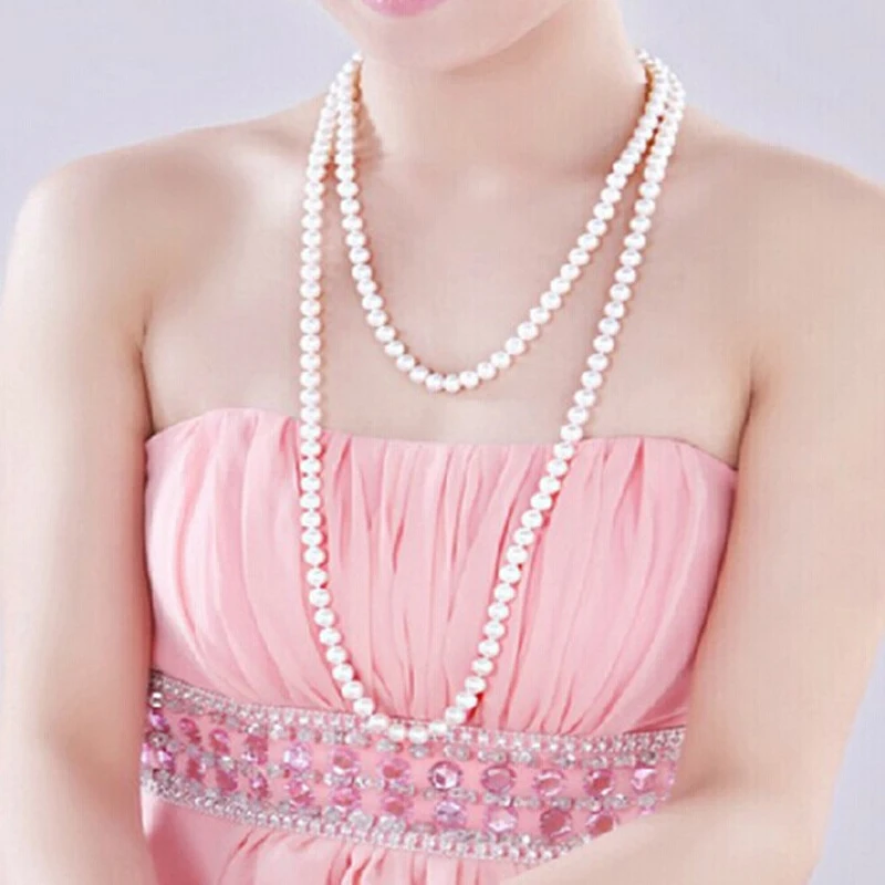 щупальца тики по 1 грн все Осенне-зимний воротник Hombre Pearl Long Necklace Wear Match 목걸이