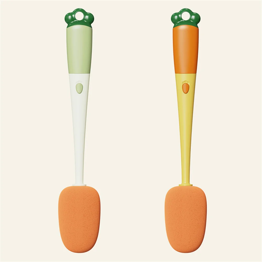 

Cup Cleaner Multi-functional Cleaning Brush Long Handle Clean Brush 1pcs Cute Carrot Sponge Brush Wall Hanging Brush
