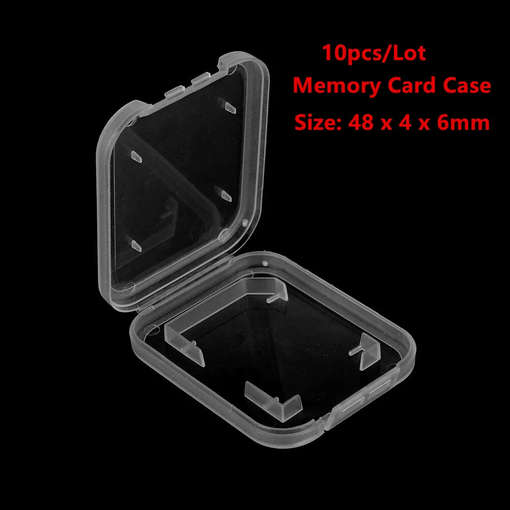 

10Pcs For SD SDHC Memory Card Case Holder Protector Transparent Plastic Box Storage