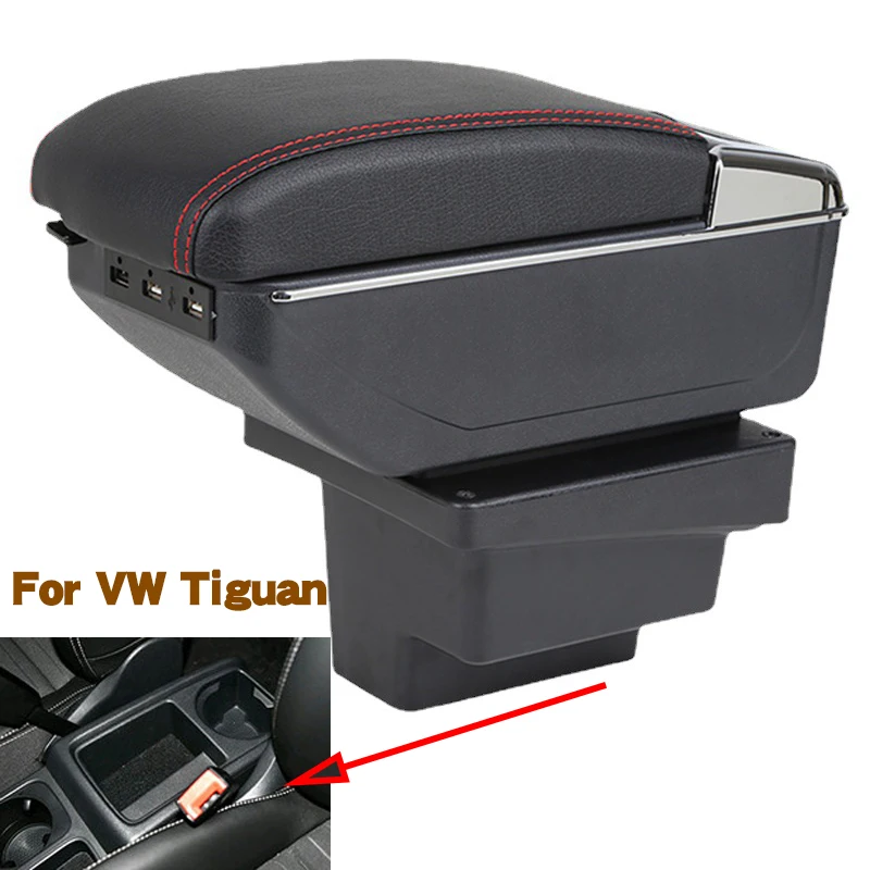 

Подлокотник для Volkswagen VW Tiguan I, автомобильные аксессуары, детали интерьера с подстаканником, выдвижной контейнер для хранения USB