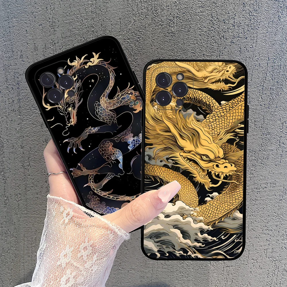 Новый роскошный чехол для телефона с китайским драконом iPhone 16 15 14 13 12 Mini 11 Pro XS Max X XR