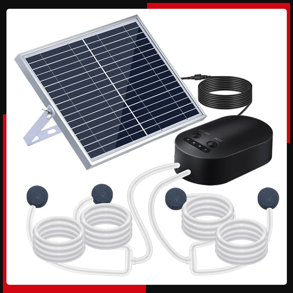 Кислородный насос на солнечной батарее с трубкой аэратор для аквариума 10 Вт 3