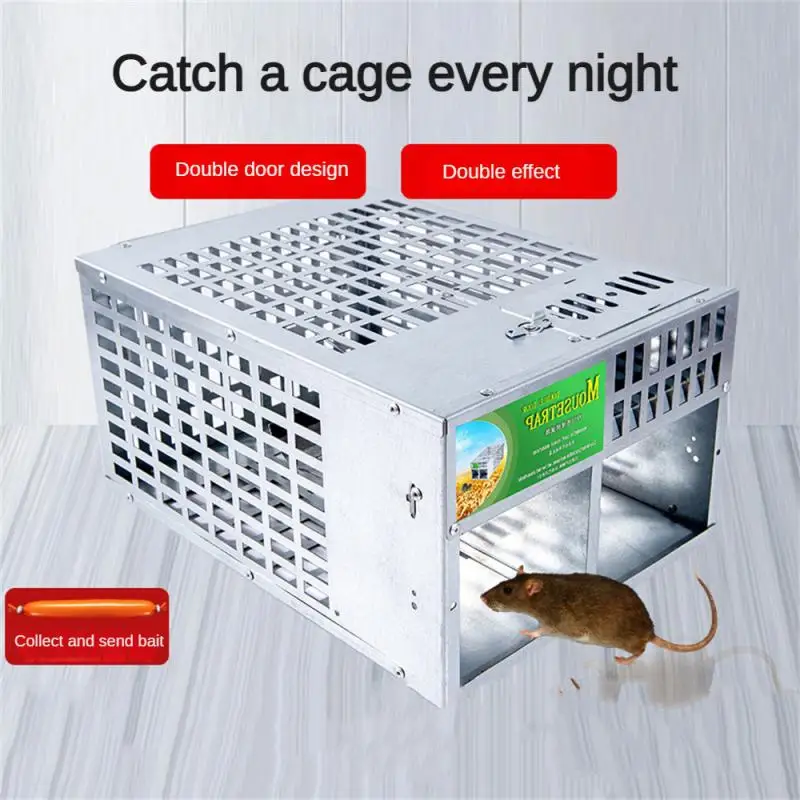 Mousetrap Rat Rodent Exterminator Reusable Non-toxic Self-locking Safety Household Mouse Catcher Pest Control Products Metal