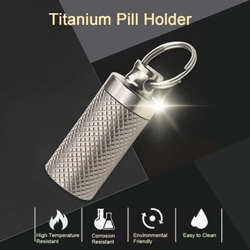 

1Pc Portable Mini Titanium Alloy Seals Bottle Waterproof Canister Medicine Bottles Outdoor EDC First Aid Supplies