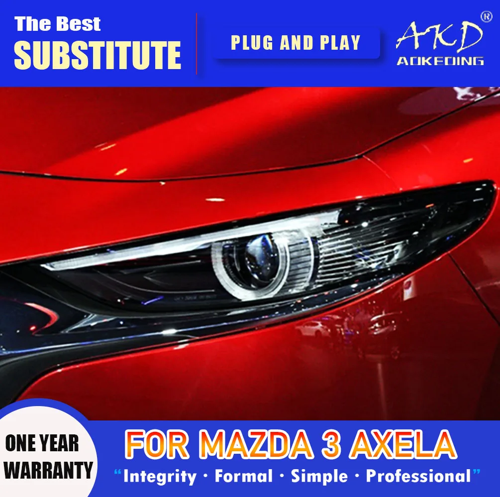 

Лампа Налобная AKD для Mazda 3, фары головного света 2020-2022, фары Mazda 3 DRL, сигнал поворота, фары дальнего света, линза проектора Angel Eye