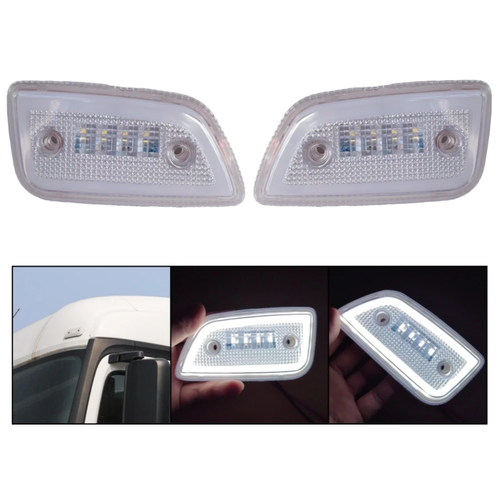 

1 пара белых светодиодных солнцезащитных фар 24 В для Mercedes Benz Antos Actros MP4 MP5, сигнальные огни на крыше кабины грузовика OEM A9608203456