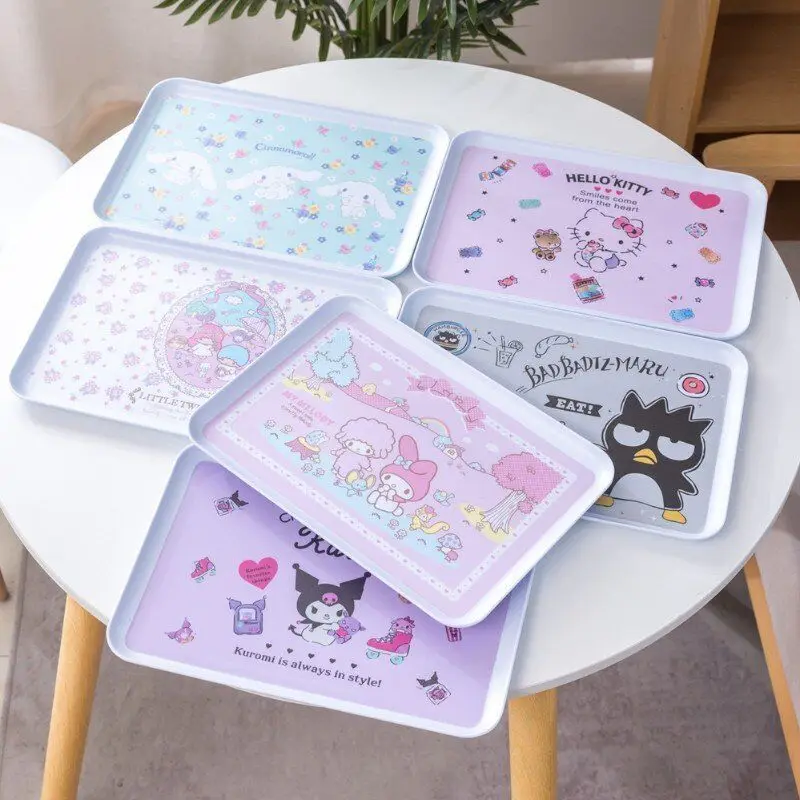 Sanrioed Kawaii Anime Cartoon series HelloKitty My melody Cinnamoroll Creative cute girly fruit plate student dinner plate gift