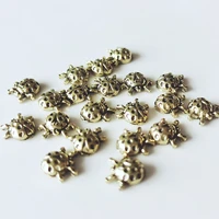 20pcs vintage ladybug metal beads for cards diary album decor mini beads diy handmade scrapbooking accessories for toys crafts
