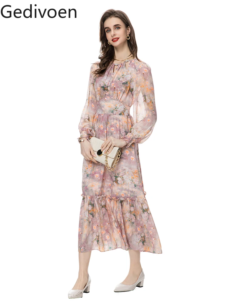 Модные Дизайнерские летние женские платья Gedivoen с круглым вырезом воротником