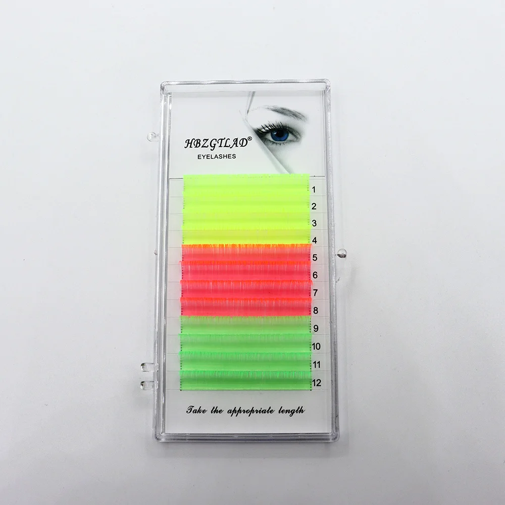 Разноцветные люминесцентные ресницы красочные светящиеся прививные накладные