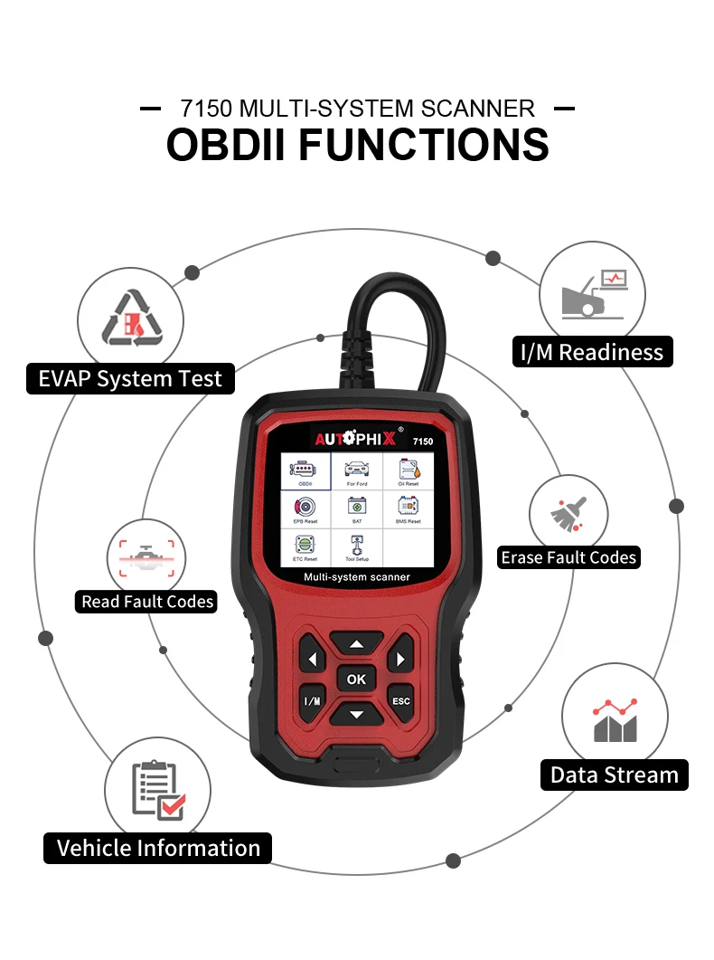 Профессиональный OBD2 Автосканер Autophix 7150 считыватель кодов EPB TPMS и т. д. сброс