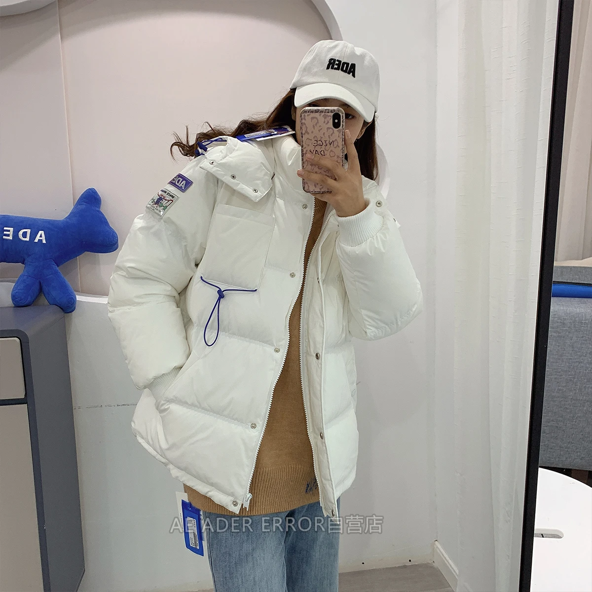 Korean version of high-quality autumn and winter new down jacket men and women couples white duck down loose and warm Outerwear