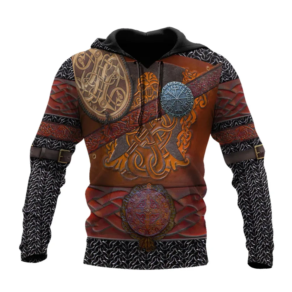 

CLOOCL Viking Mens Sweatshirt Retro Viking Armor Tattoo Pattern 3D Printed Hoodies Pullover Zip Coat Jacket Tracksuit Men Tops