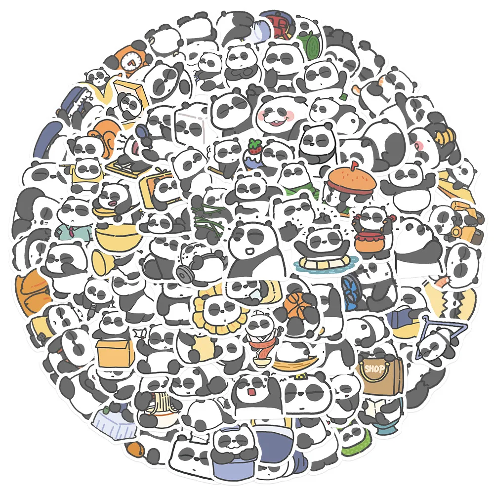 

10/50/100Pcs Kawa Cartoon Panda Graffiti Sticker Suitcases Laptops Mobile Phones Guitars Water Cup Decorative Waterproof Sticker