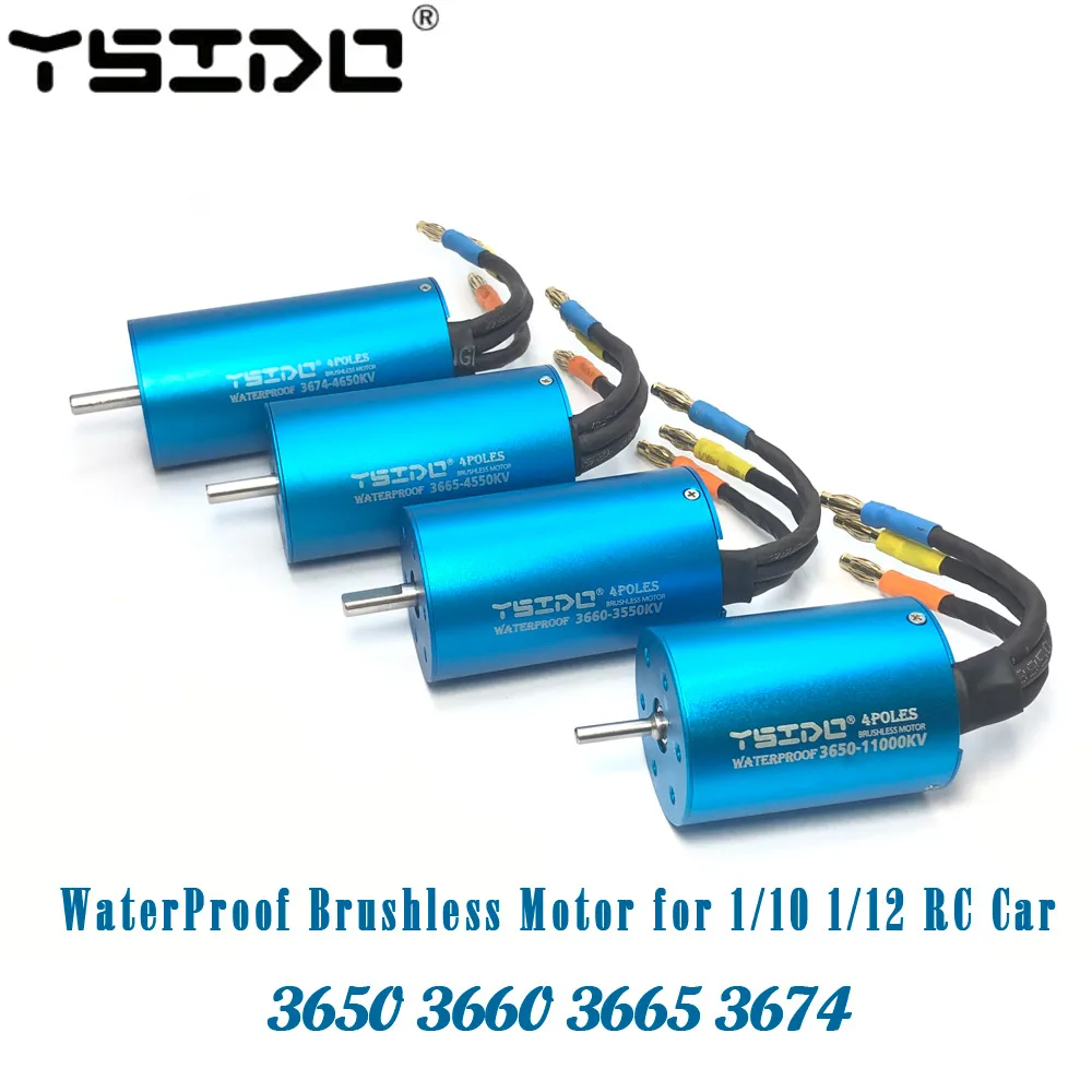 YSIDO водонепроницаемый 3650 3660 3665 3674 4500KV 5400KV 9500KV 11000KV бесщеточный двигатель для Traxxas HSP RedCat 1/10 1/12 RC Car Boat