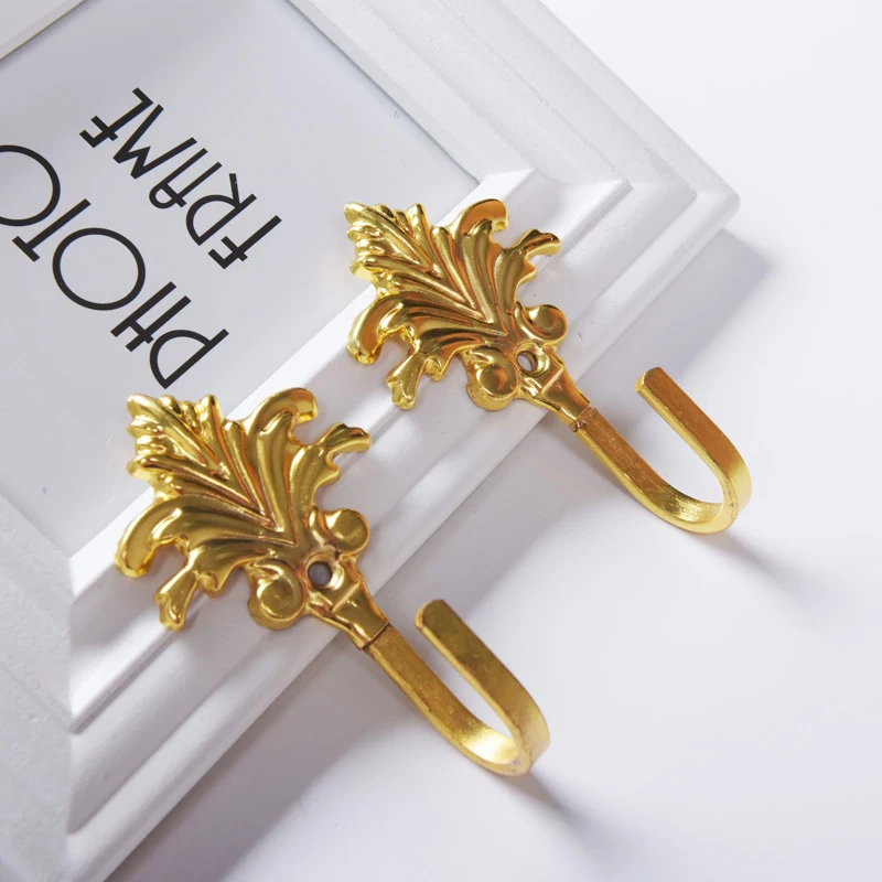 

2Pcs Leaf Key Hook wall Mounted Hooks Wall Key Holder Clothes Hanger Coat Bag HatTowel Hanging Curtain hook Curtain decoration
