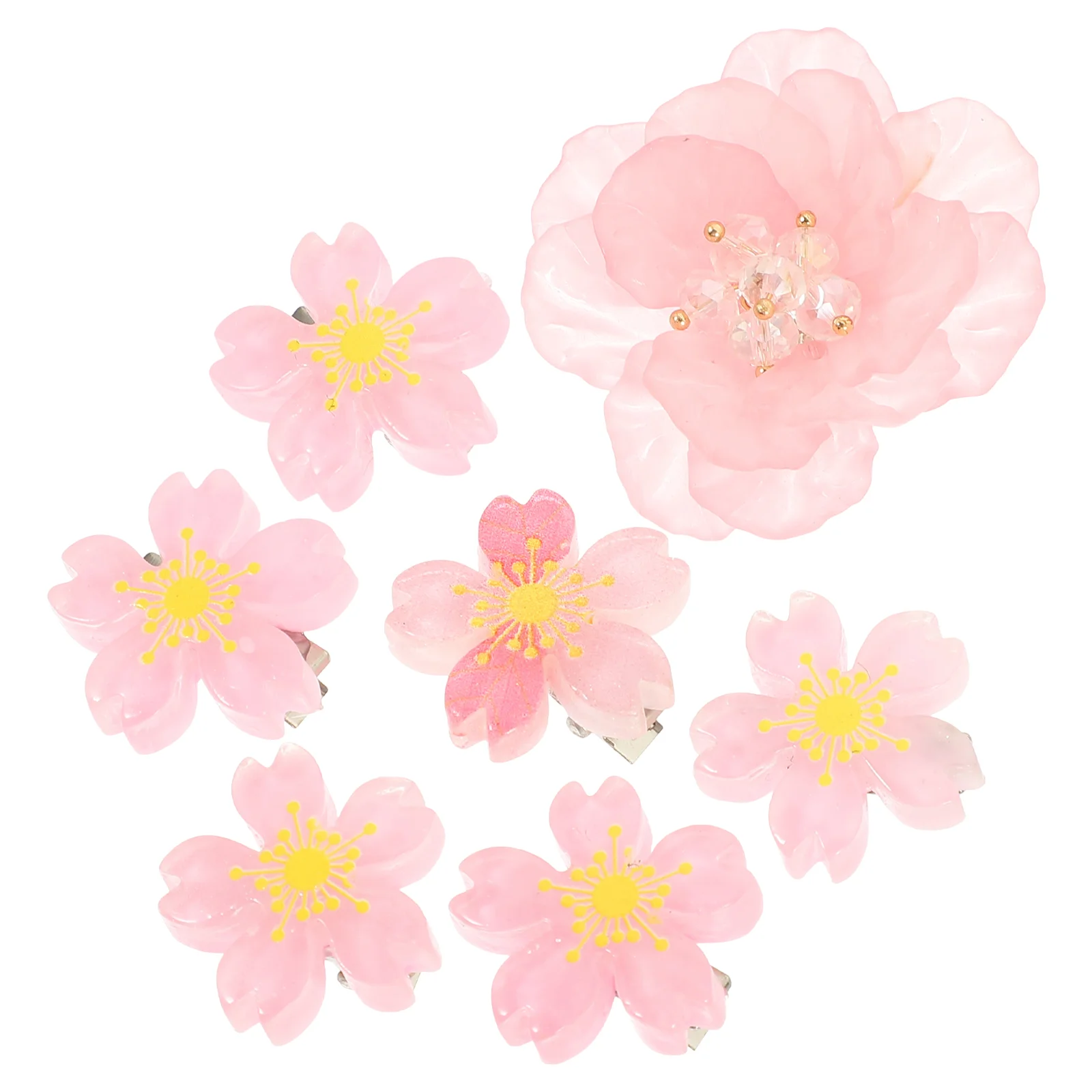 

7 Pcs Cherry Blossom Hairpin Clips Kids Flowers Barrettes Accessories Girls Women Sweet