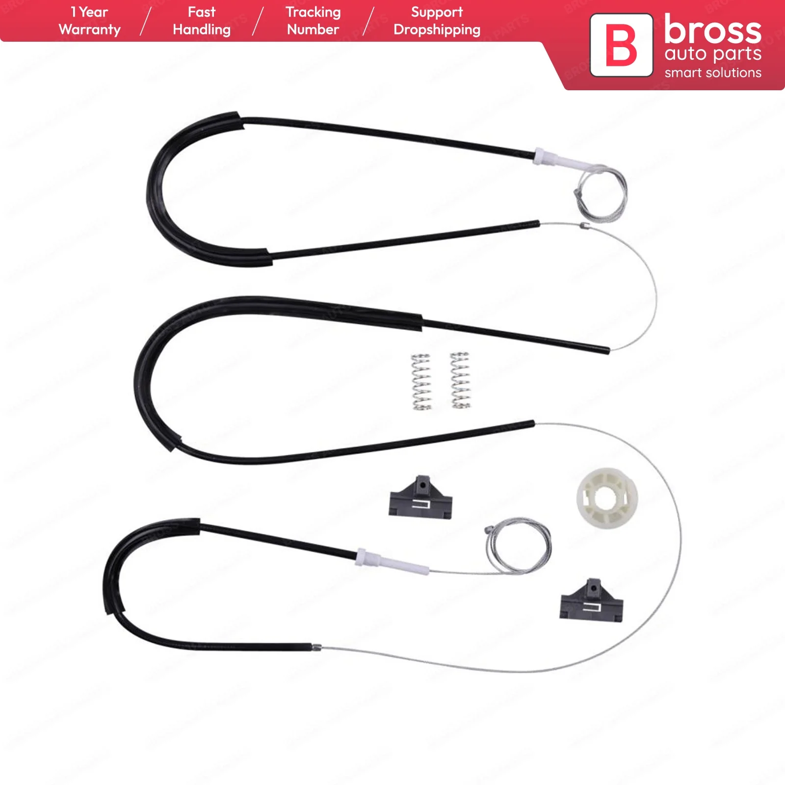 

Bross Auto Parts BWR57 Electrical Power Window Regulator Repair Kit Front Left or Right Door for VW Lupo 1998-2005 2/3 4/5 DOORS