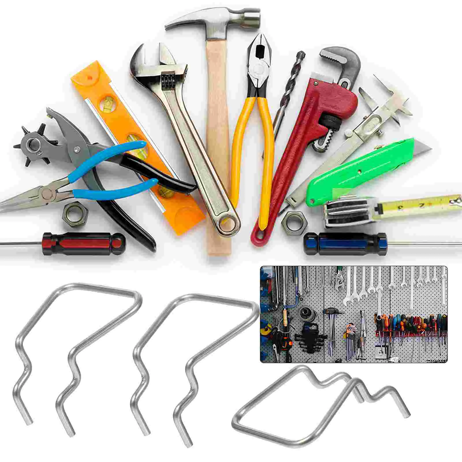 12 шт. полка из нержавеющей стали с крючками