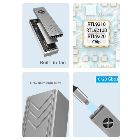 Корпус для SSD IRhasta алюминиевый с вентилятором