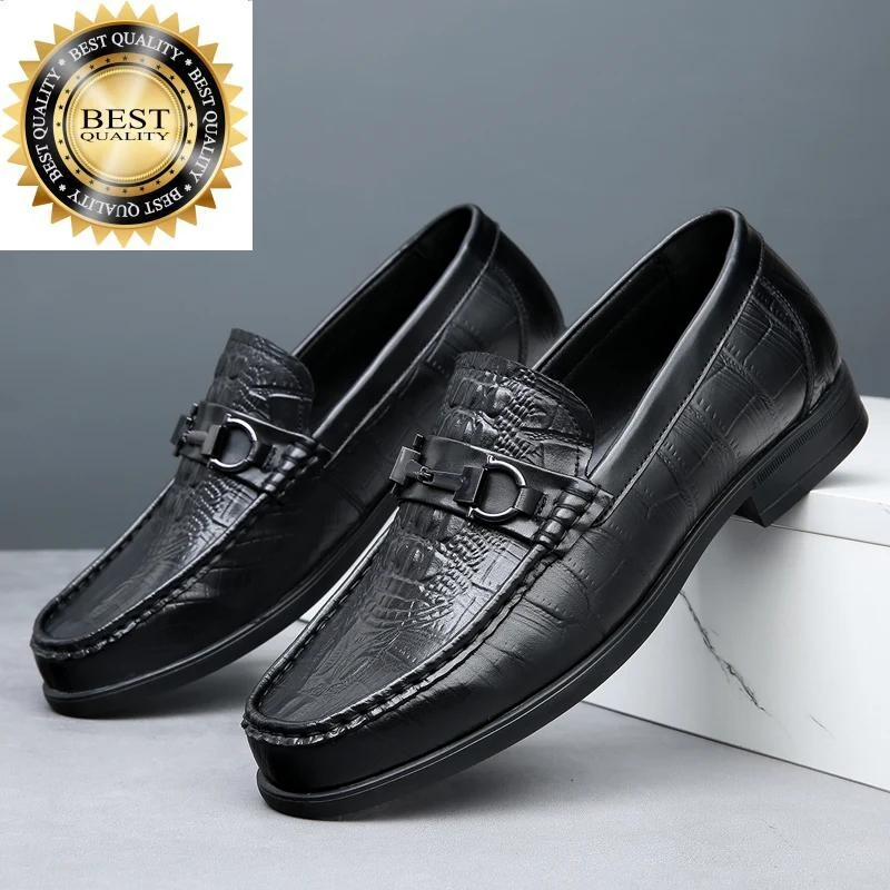 

Casual Shoes slip on Leather Loafers Men genuine leather Sneakers for Italian Office men moccasins
