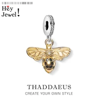 925 sterling silver lovely gold color bee animal pendants charm for women men fine jewelry