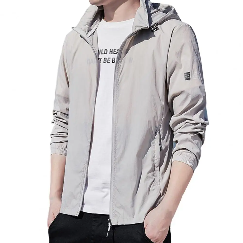 

Sun Protection Coat Long Sleeve Hooded Loose Anti-UV Jacket Summer Zipper Quick Dry Jacket for Outdoor