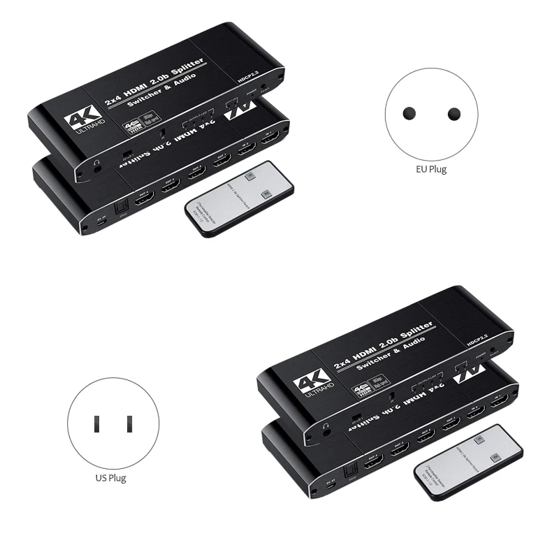 

HDMI матрица 4X2 4K HDR переключатель сплиттер 4 в 2 выхода оптический аудио экстрактор HDMI переключатель с пультом дистанционного управления
