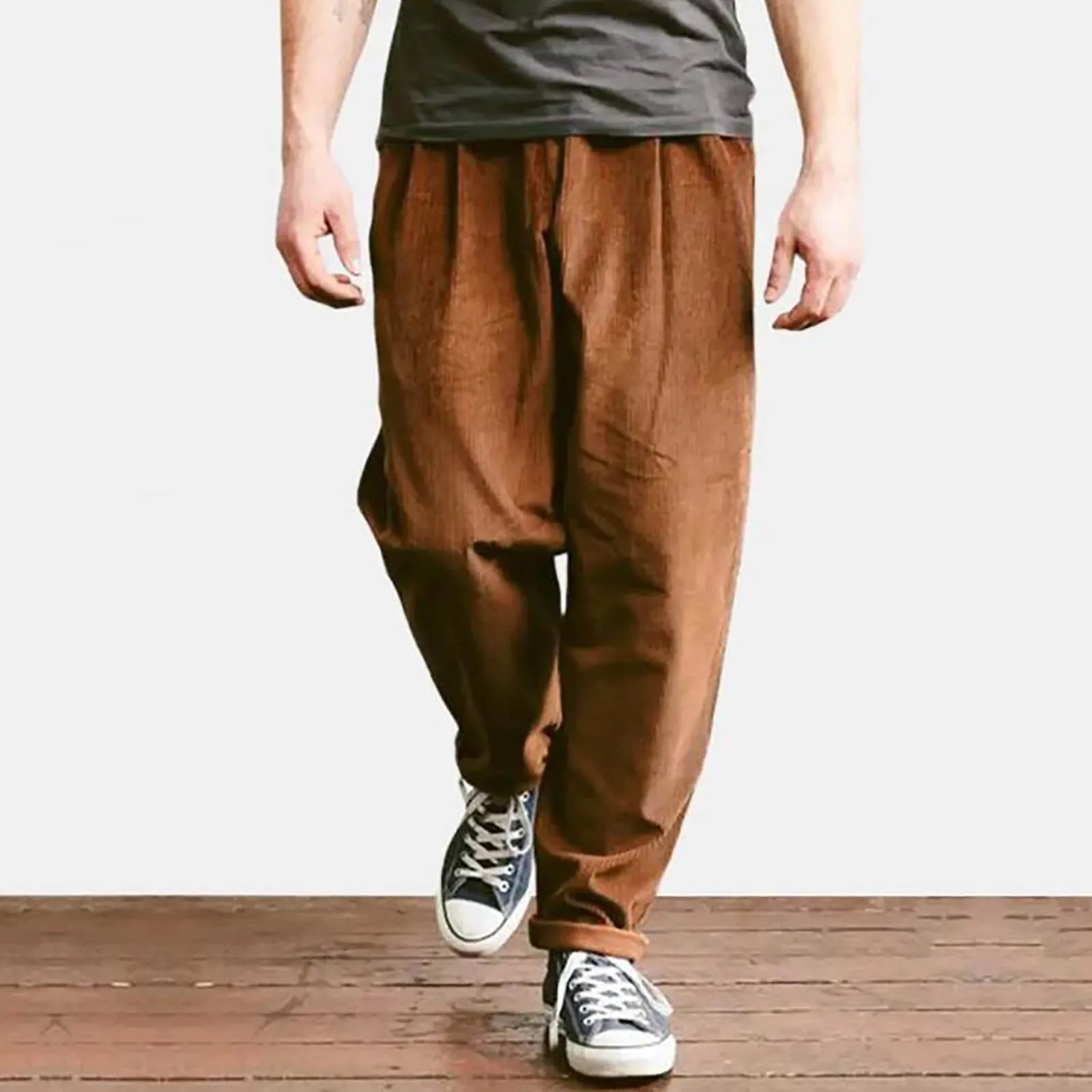 

Мужские свободные однотонные Брюки, модные вельветовые прямые повседневные Брюки, Мужские Брюки, Мужские Брюки, одежда для мужчин, новинка ...