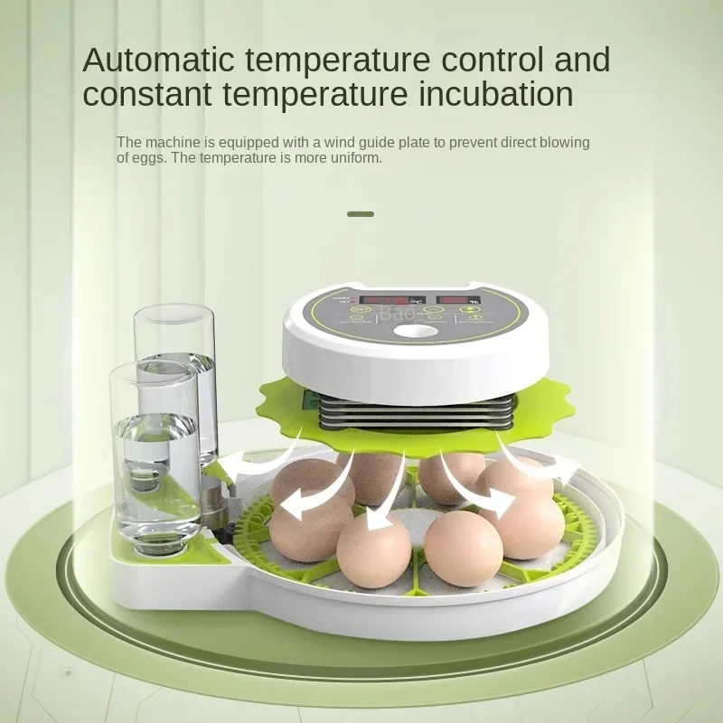 Маленький интеллектуальный автоматический мини-инкубатор для яиц на 8 птичье