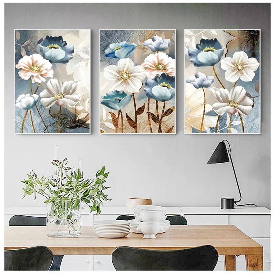 

Abstract Blue and White Flowers Diamond Embroidery Scandinavian 5D Diamond Painting Art Cross Stitch Kits Handmade Hobby Gifts