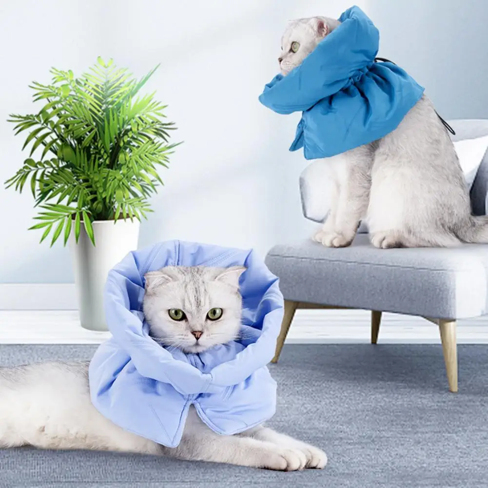 

Cat Protective Cone Adjustable Windproof Prevent Bite Polyester Wound Healing After Surgery Cat Dog Collar Pet Supplies